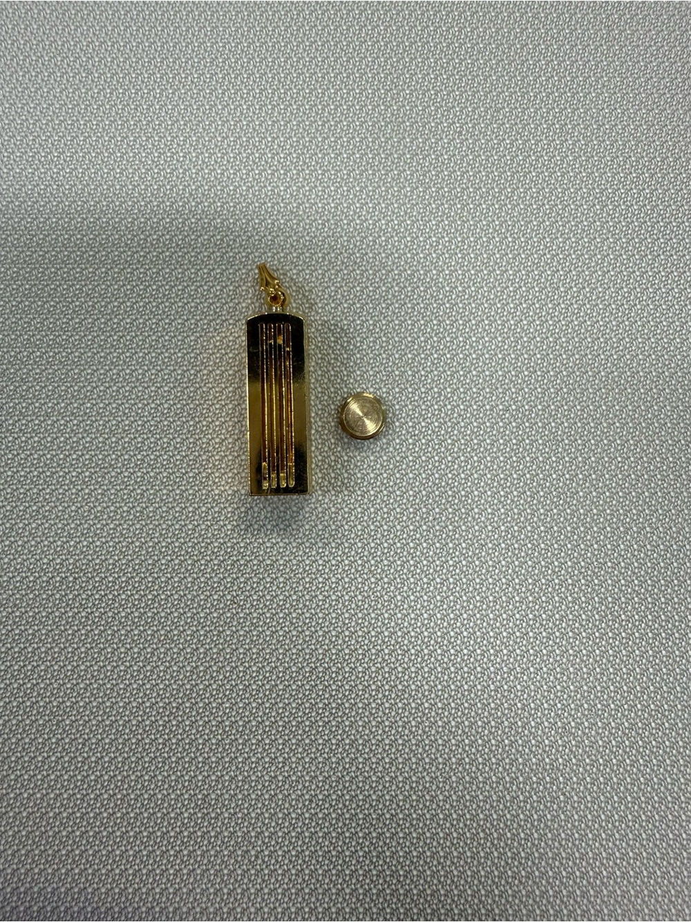 Gold-tone Rectangular Charm Pendant cremation or keepsake pendant